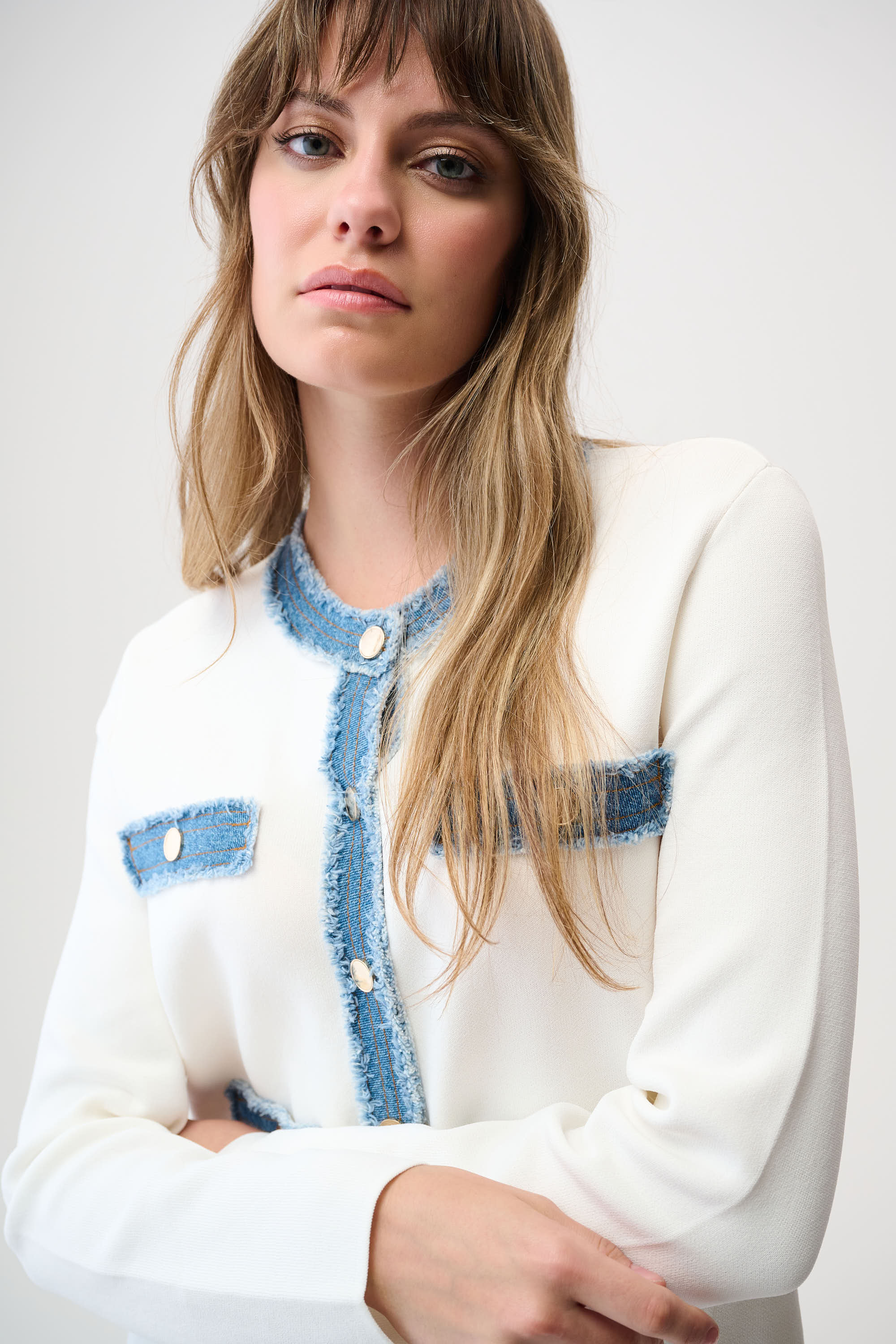 Joseph Ribkoff Milano Stitch Jacket with Denim Trim Style 261927