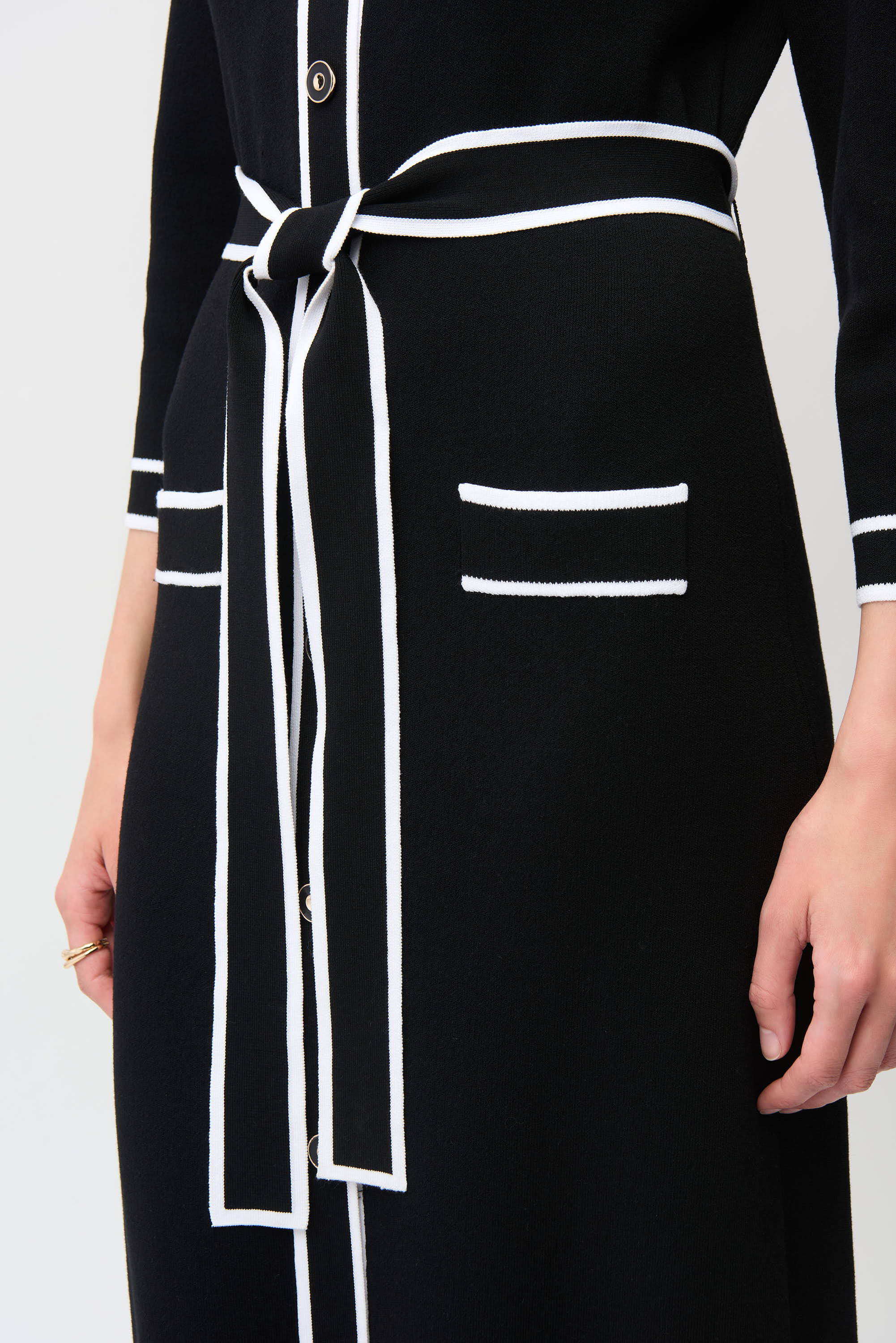 Joseph Ribkoff Shirt Dress with Contrast Piping And Sash Style 261944