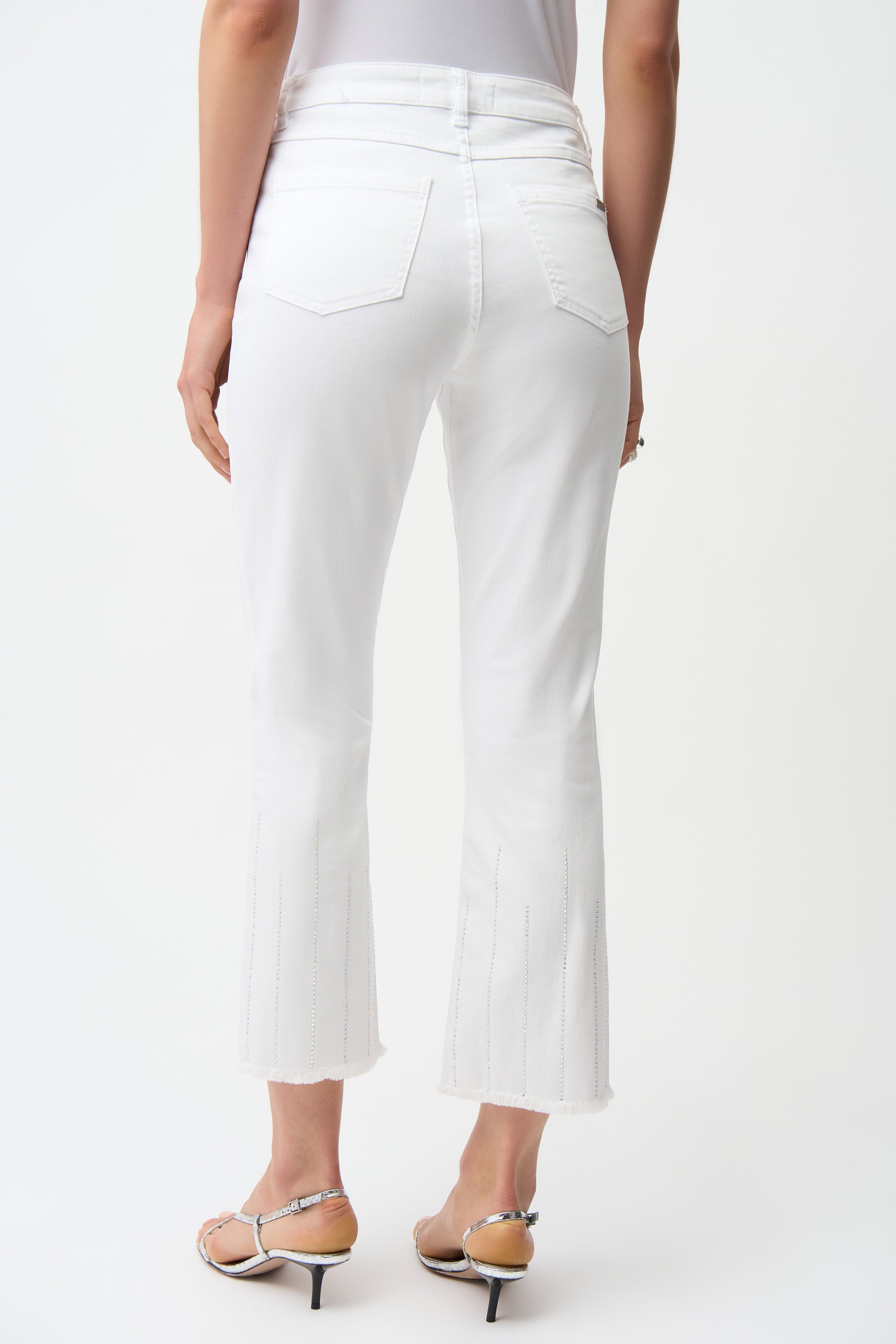 Joseph Ribkoff Straight Crop Jeans With Rhinestones Style 261974