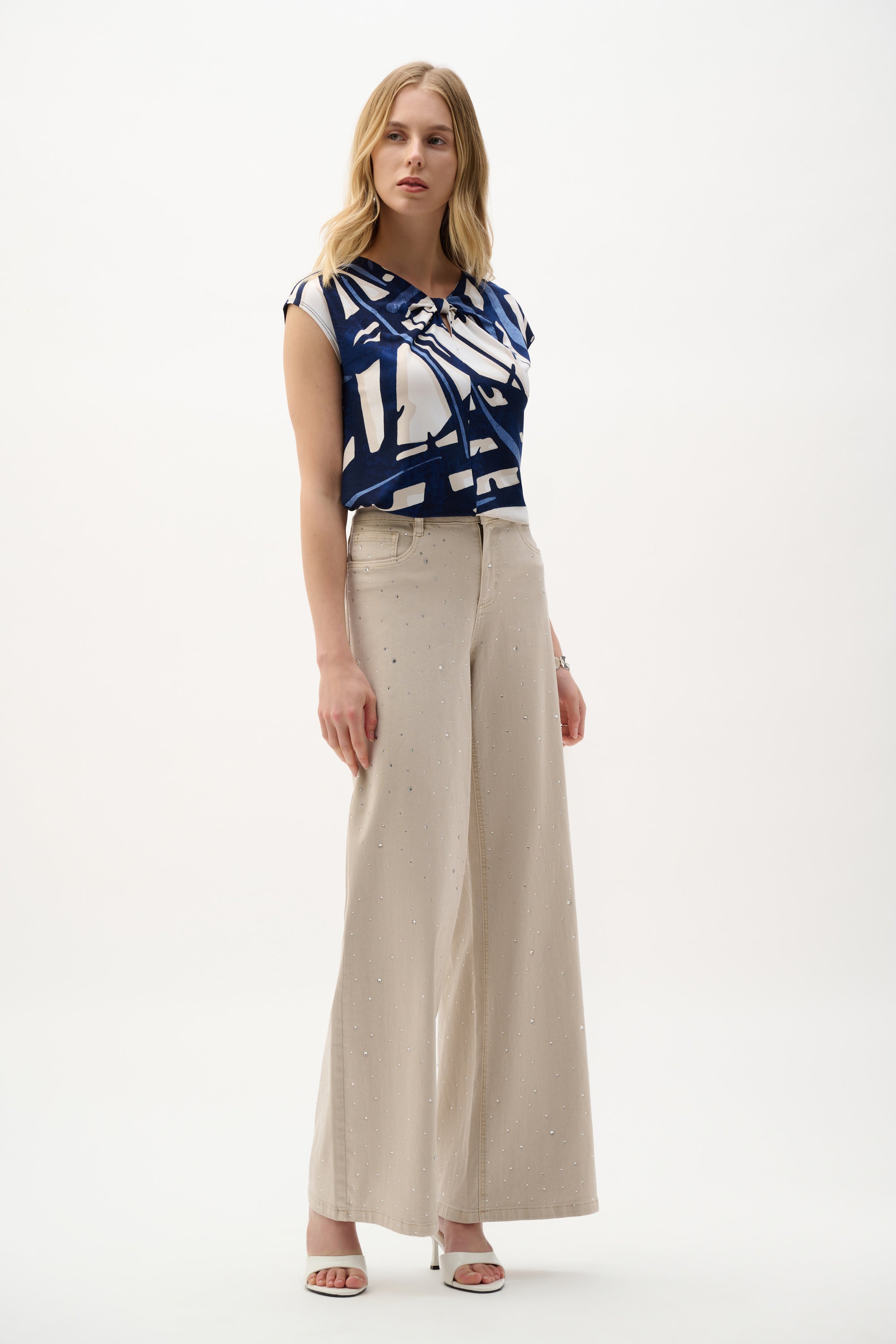 Joseph Ribkoff Abstract Print Fitted Top Style 262216