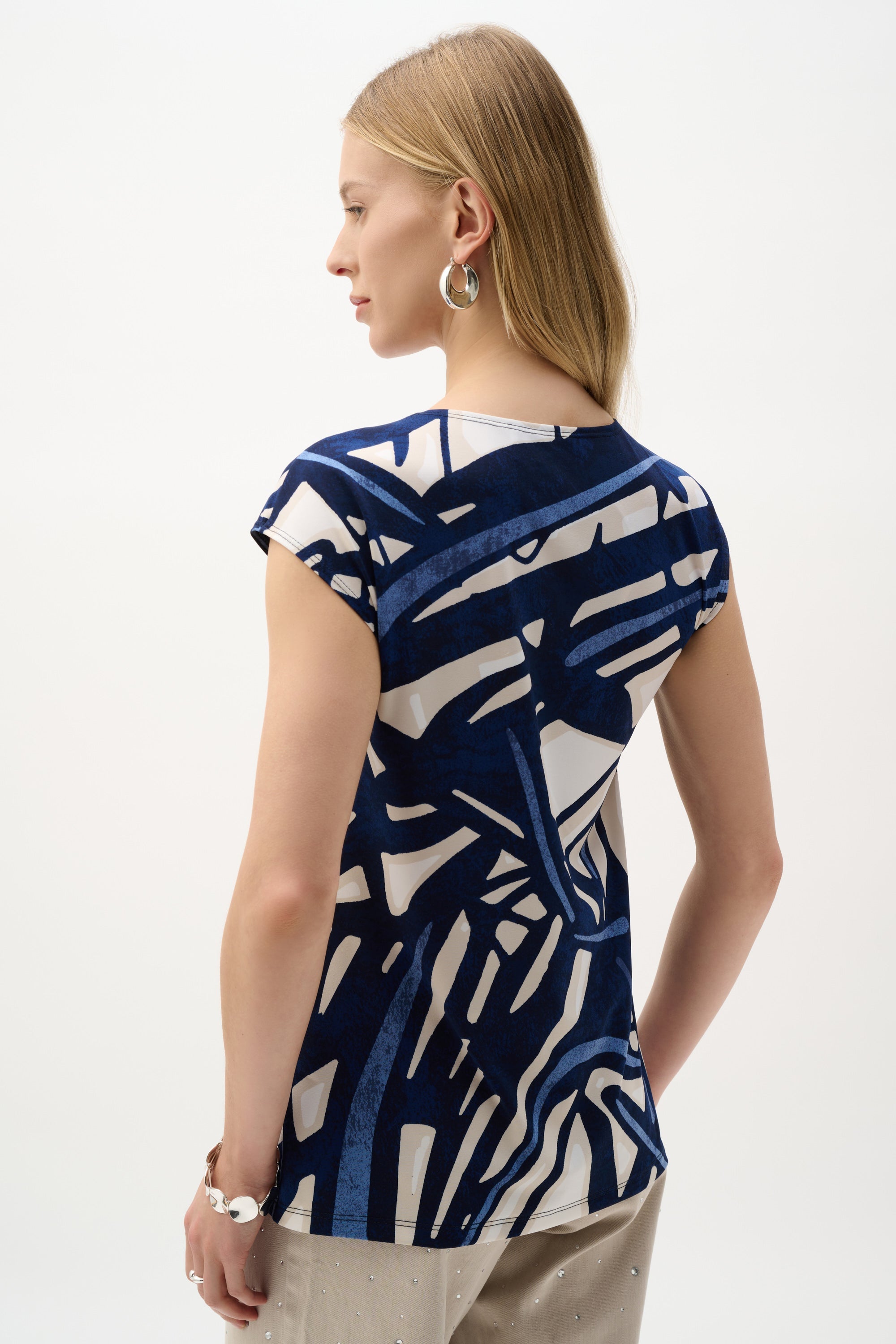 Joseph Ribkoff Abstract Print Fitted Top Style 262216