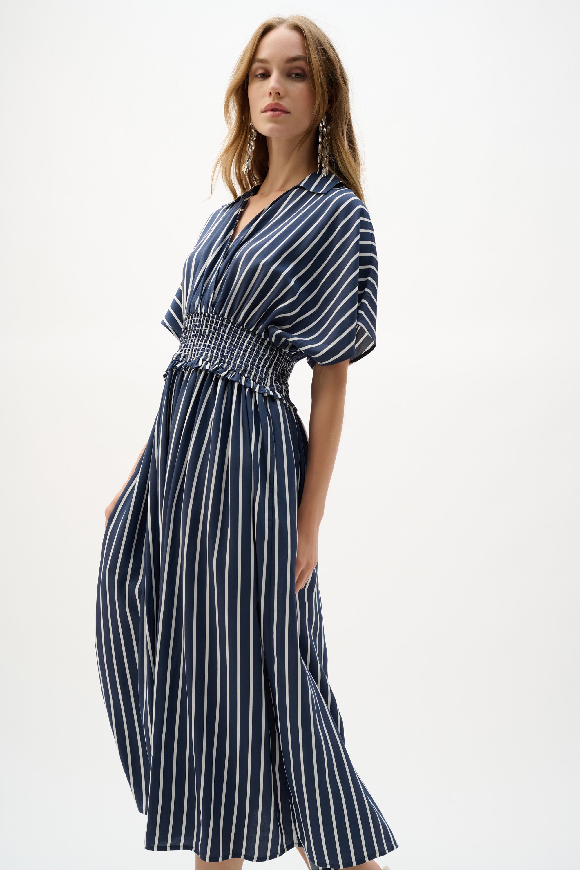 Joseph Ribkoff Flowy Stripe Print Fit & Flare Dress Style 262912