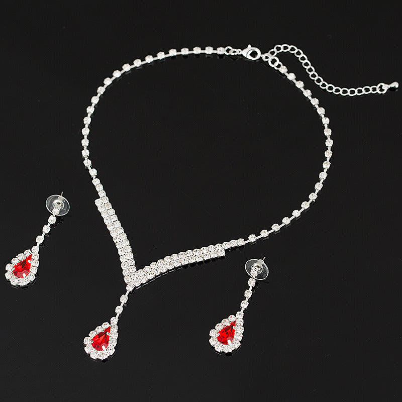 Attractive Popular Bride Korean Rhinestone Suite Jewelry Set