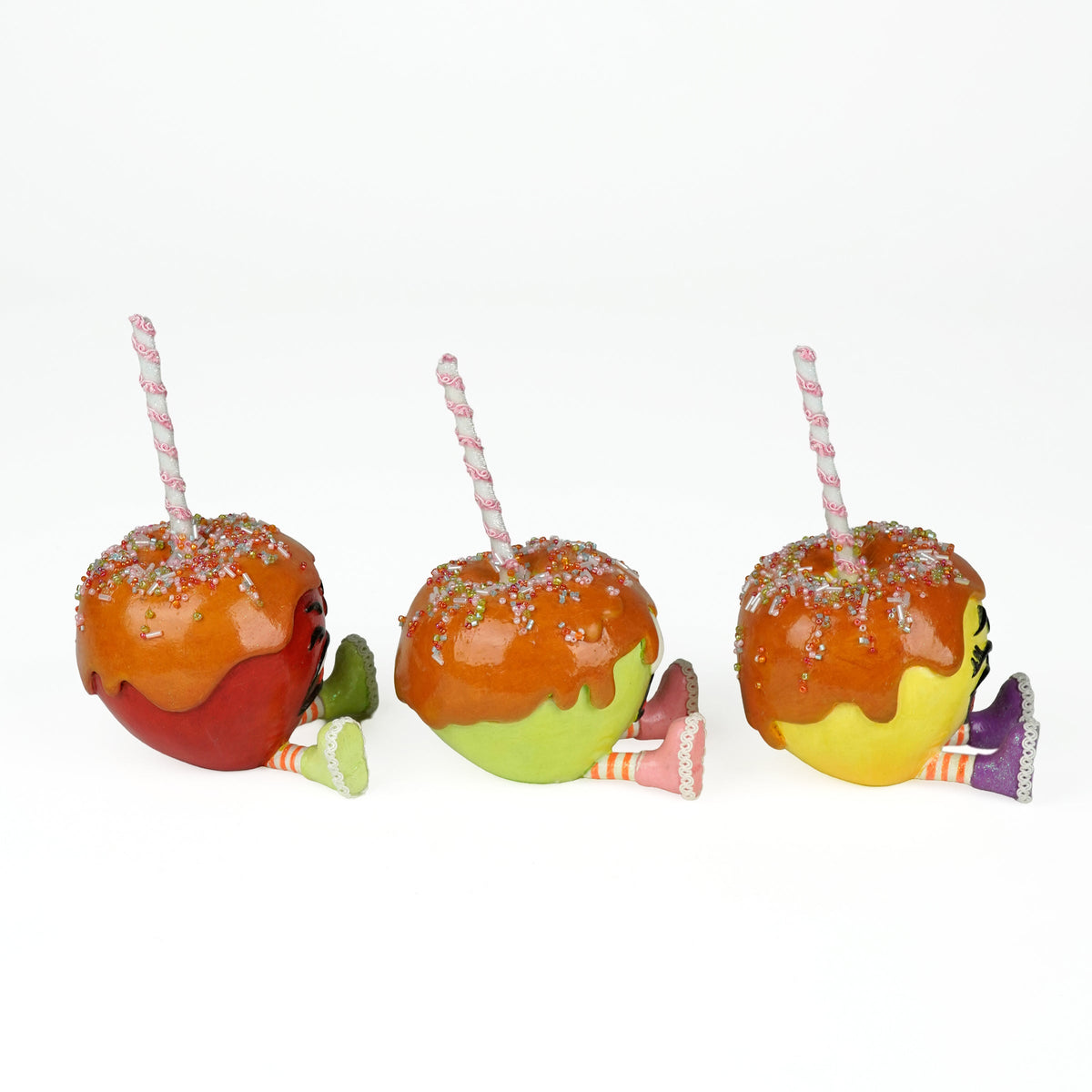 Gasp, Sniffles and Giggles Candy and Caramel Apples Assortment of 3 | Halloween Decor | Katherine's Collection