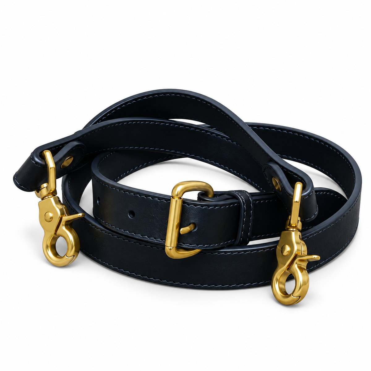 Black Leather Handbag Straps 1"