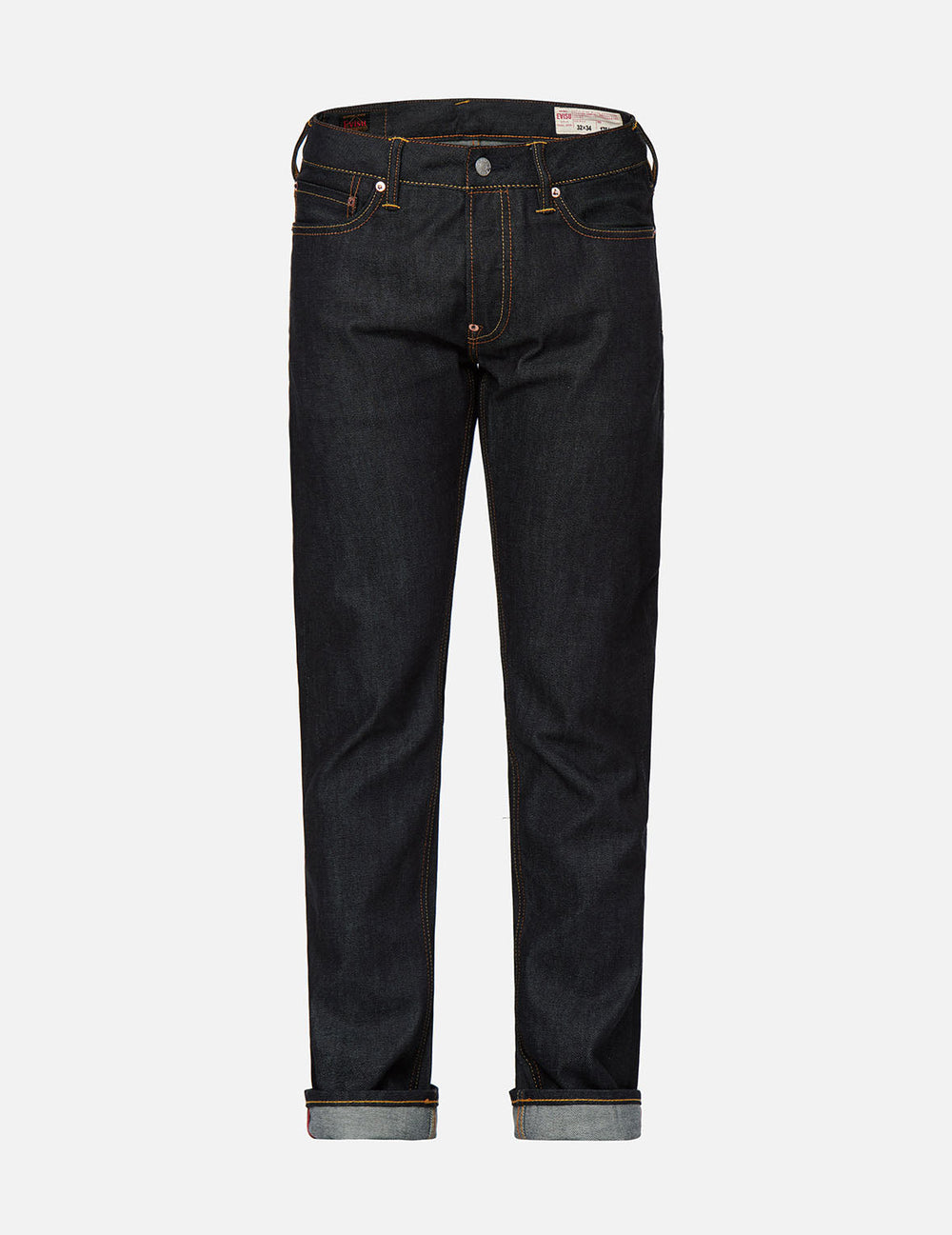 Evisu Orange Brushstroke Daicock Slim Straight Fit Jeans