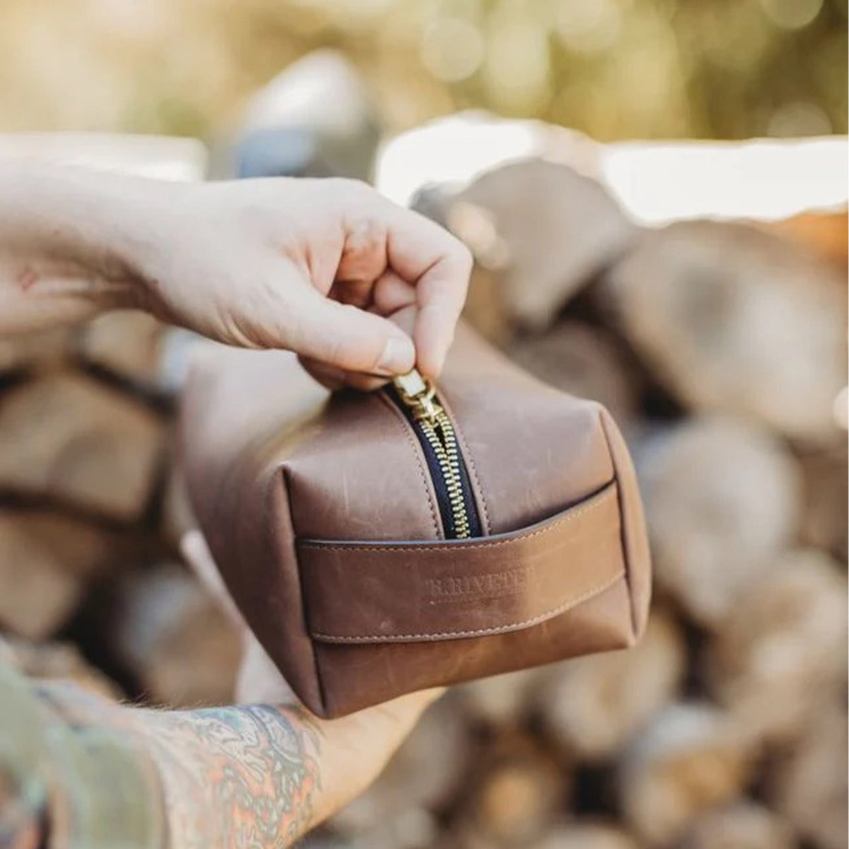 Men's Dopp Kit | Brown Leather