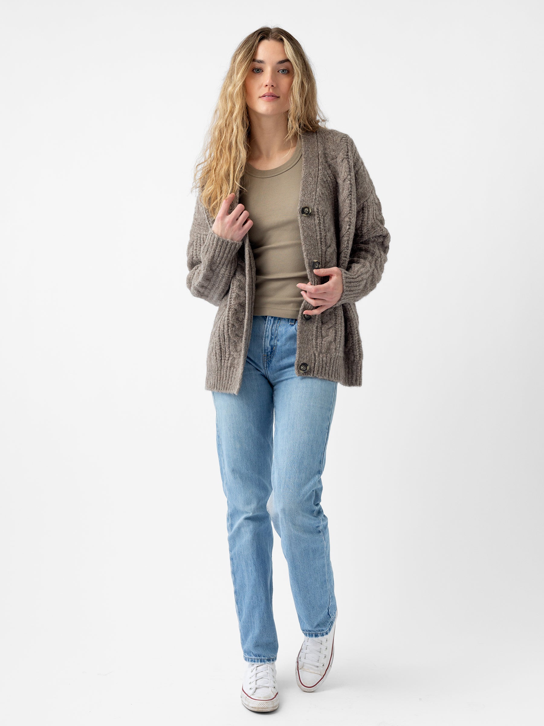 Oversized Cable Knit Cardigan - ONLINE EXCLUSIVE