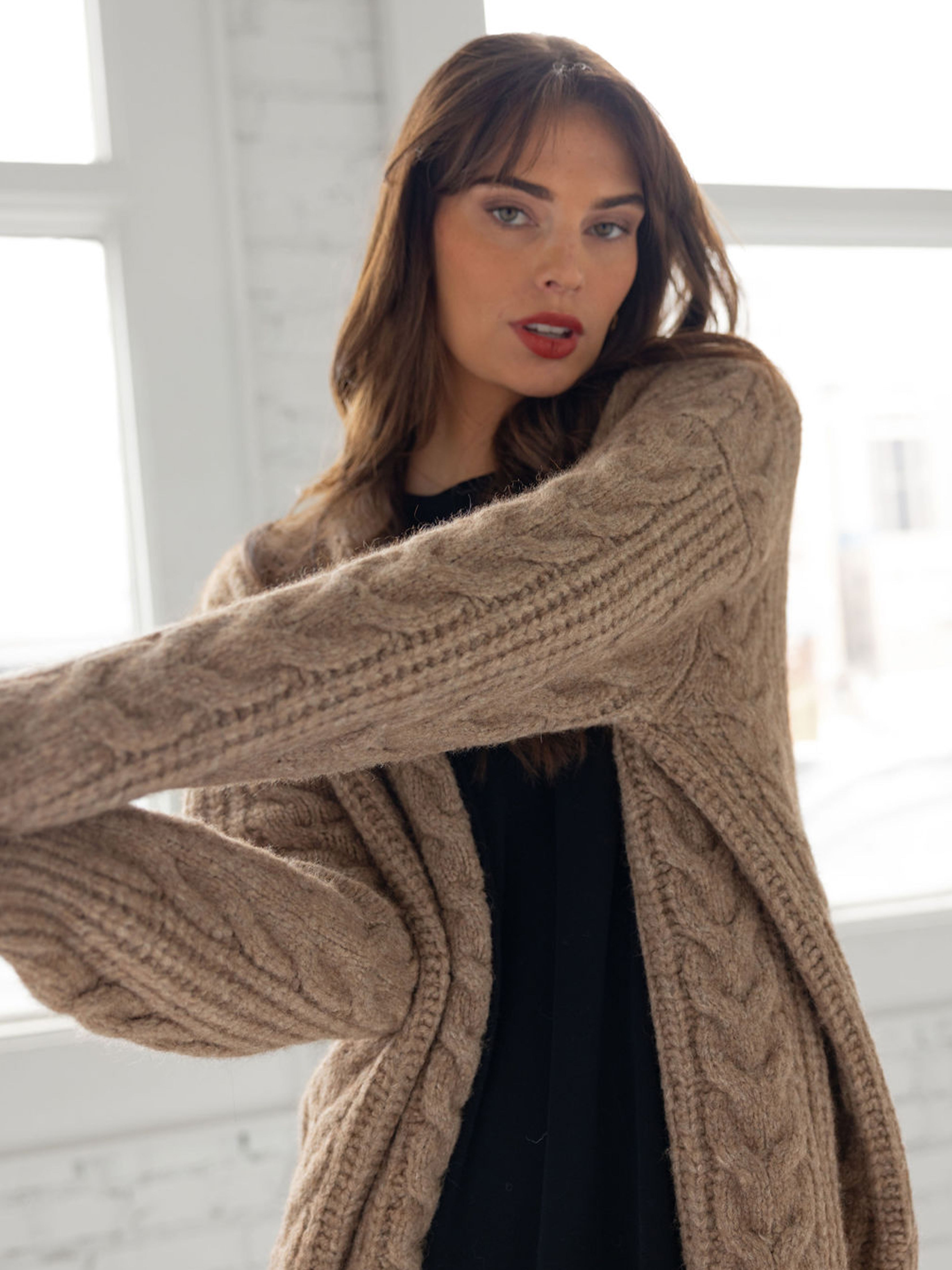 Oversized Cable Knit Cardigan - ONLINE EXCLUSIVE