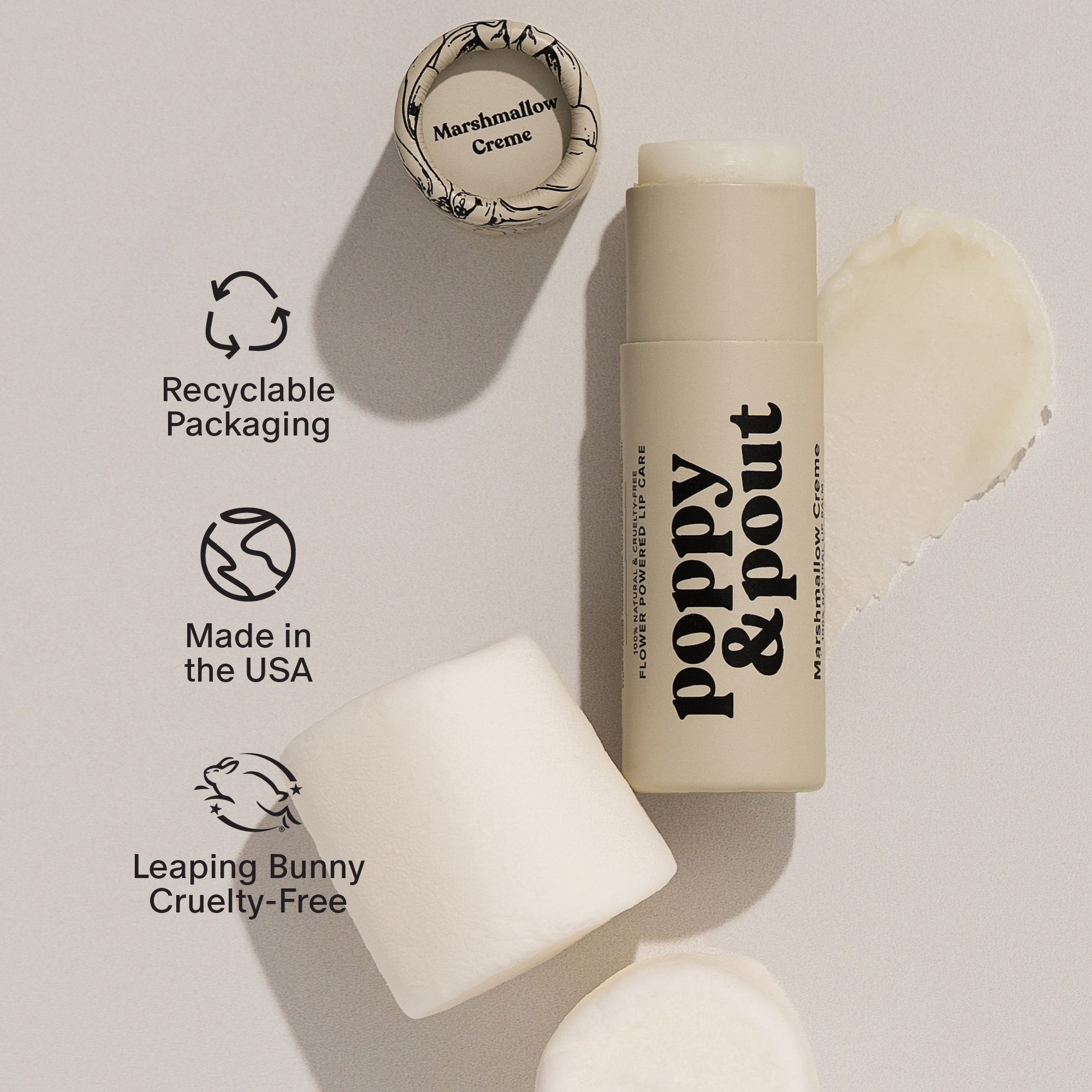 Poppy & Pout - Lip Balm, Marshmallow Creme