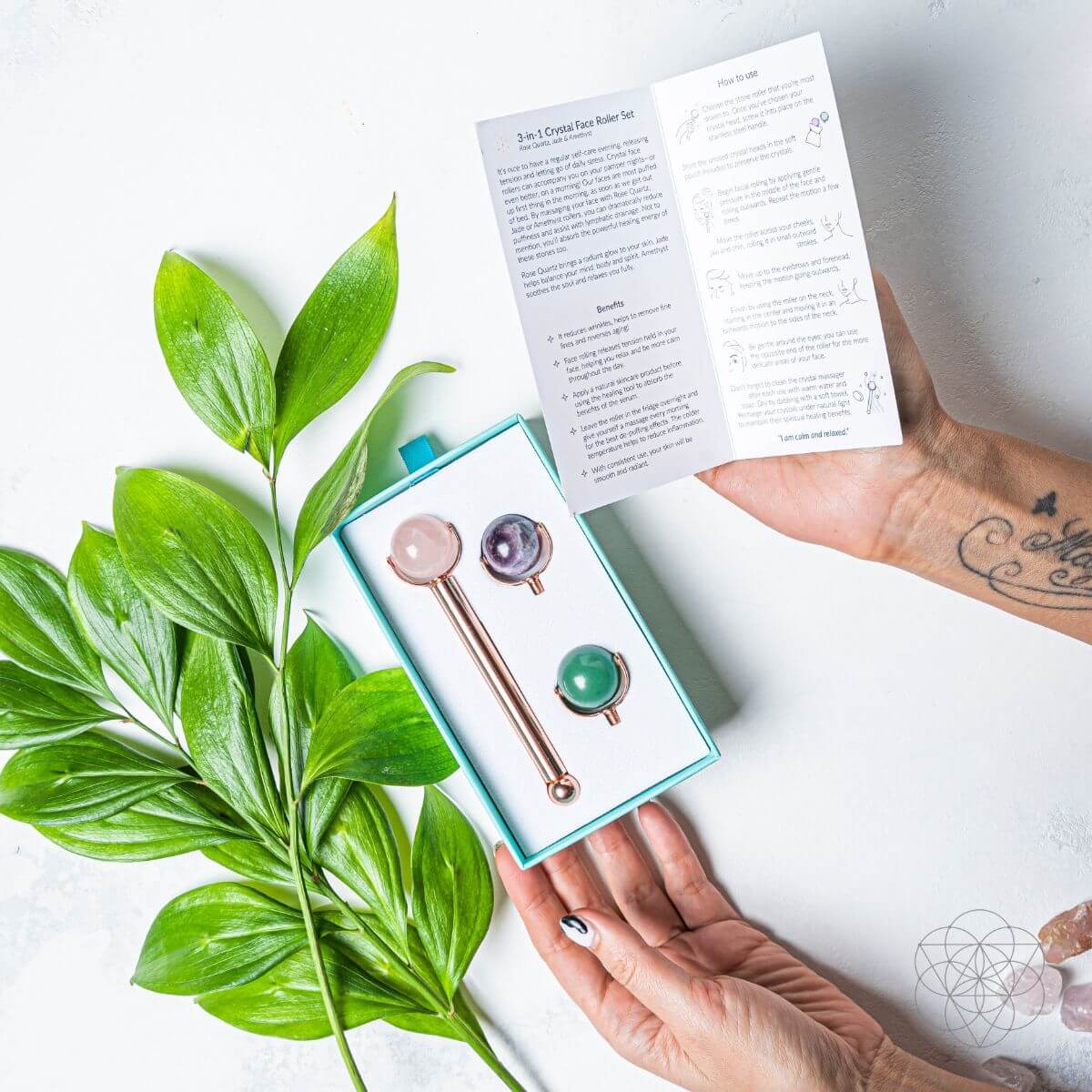 3-in-1 Crystal Face Roller Set by Conscious Items at Shirley Shoppe