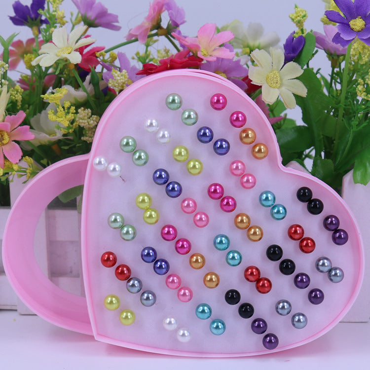 Korean Fashion Natural Imitation Pearl Ear Pairs Of Peach Hearts Stud Earrings