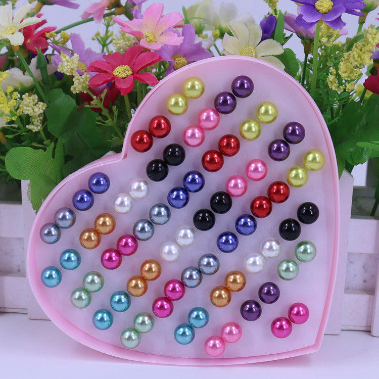 Korean Fashion Natural Imitation Pearl Ear Pairs Of Peach Hearts Stud Earrings
