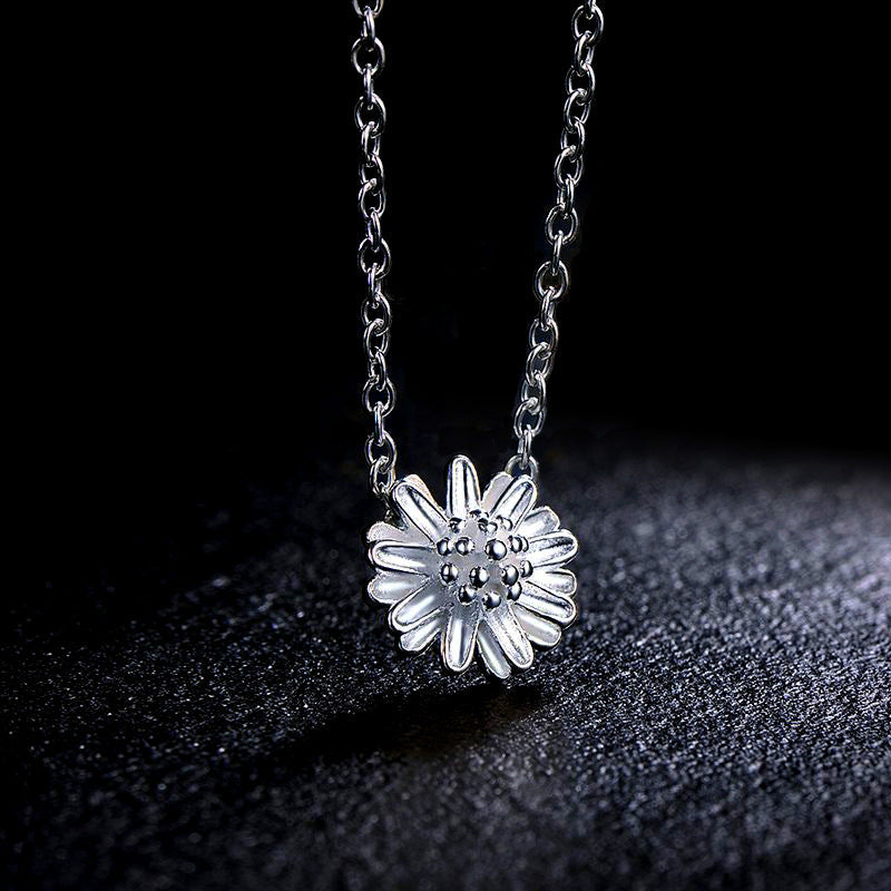 Little Daisy Chrysanthemum Sier Korean Fashion Pendant