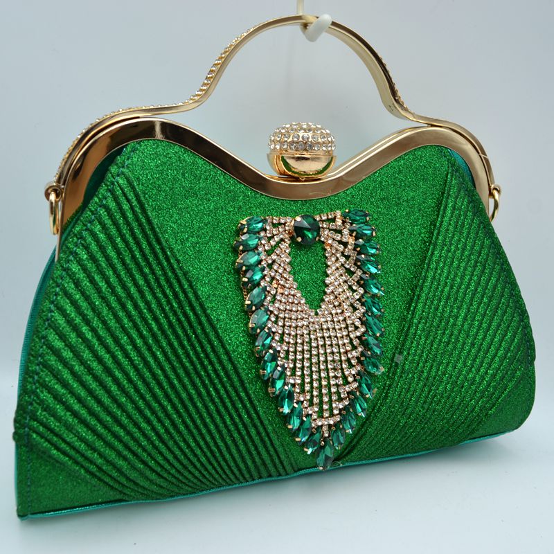 Elegant Shimmer Evening Clutch Bag with Rhinestone Embellishments