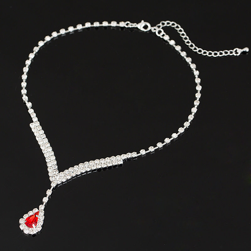 Attractive Popular Bride Korean Rhinestone Suite Jewelry Set