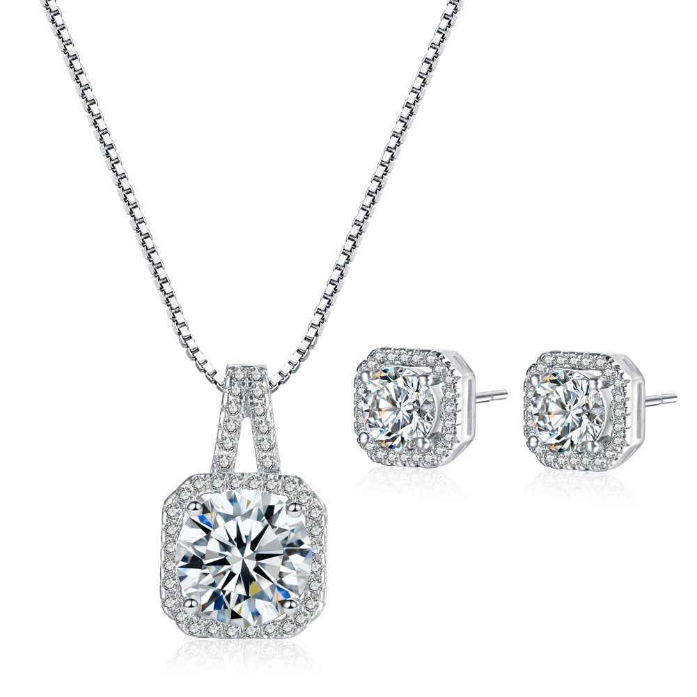 Women's Square Zircon Simple Stylish Personality For Jewelry Set