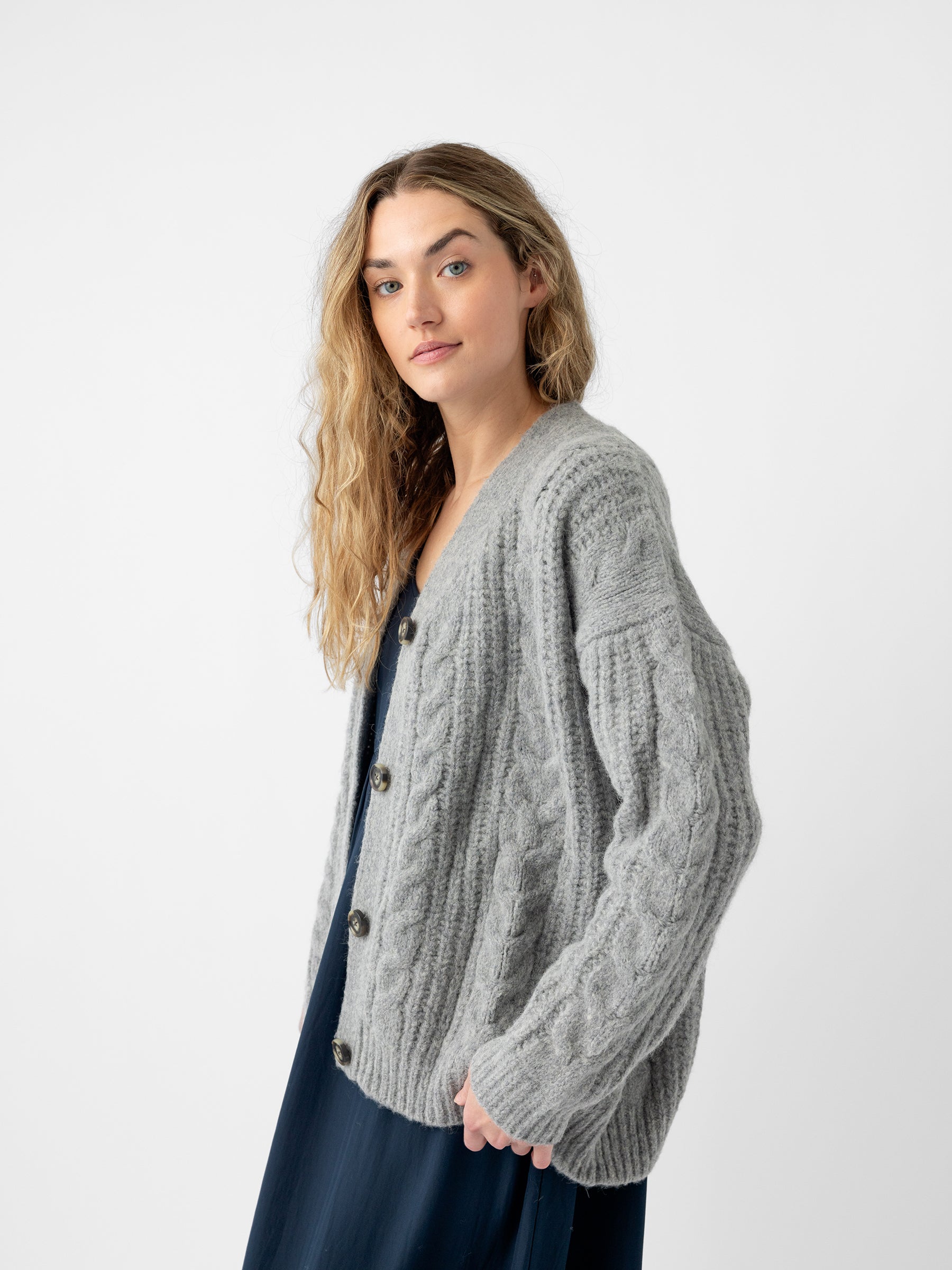 Oversized Cable Knit Cardigan - ONLINE EXCLUSIVE