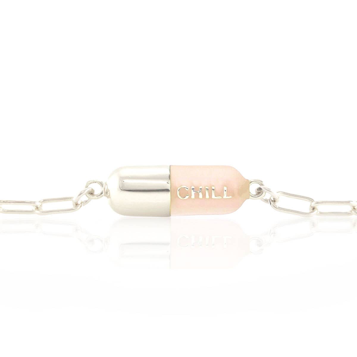 Kris Nations - Chill Pill Charm Bracelet 18K Gold Vermeil | Sterling Silver Charm Gold Filled | Sterling Silver Drawn Cable Chain Multiple Colors Lobster Clasp Nickel Free Ships from CA