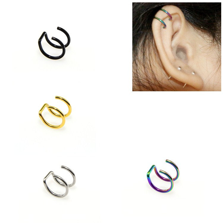 Simple Personality Stainless Steel Double Cartilage Titanium U-shaped Nasal Splint Rings