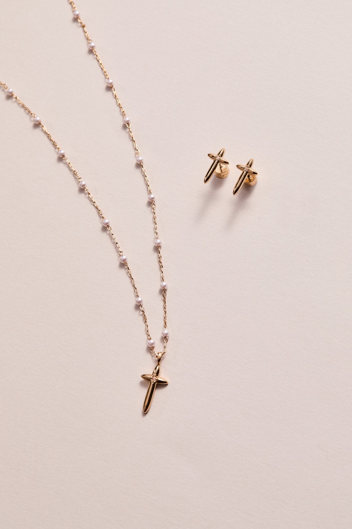 4:13 Cross Stud Earrings by ALEX AND ANI at Shirley Shoppe