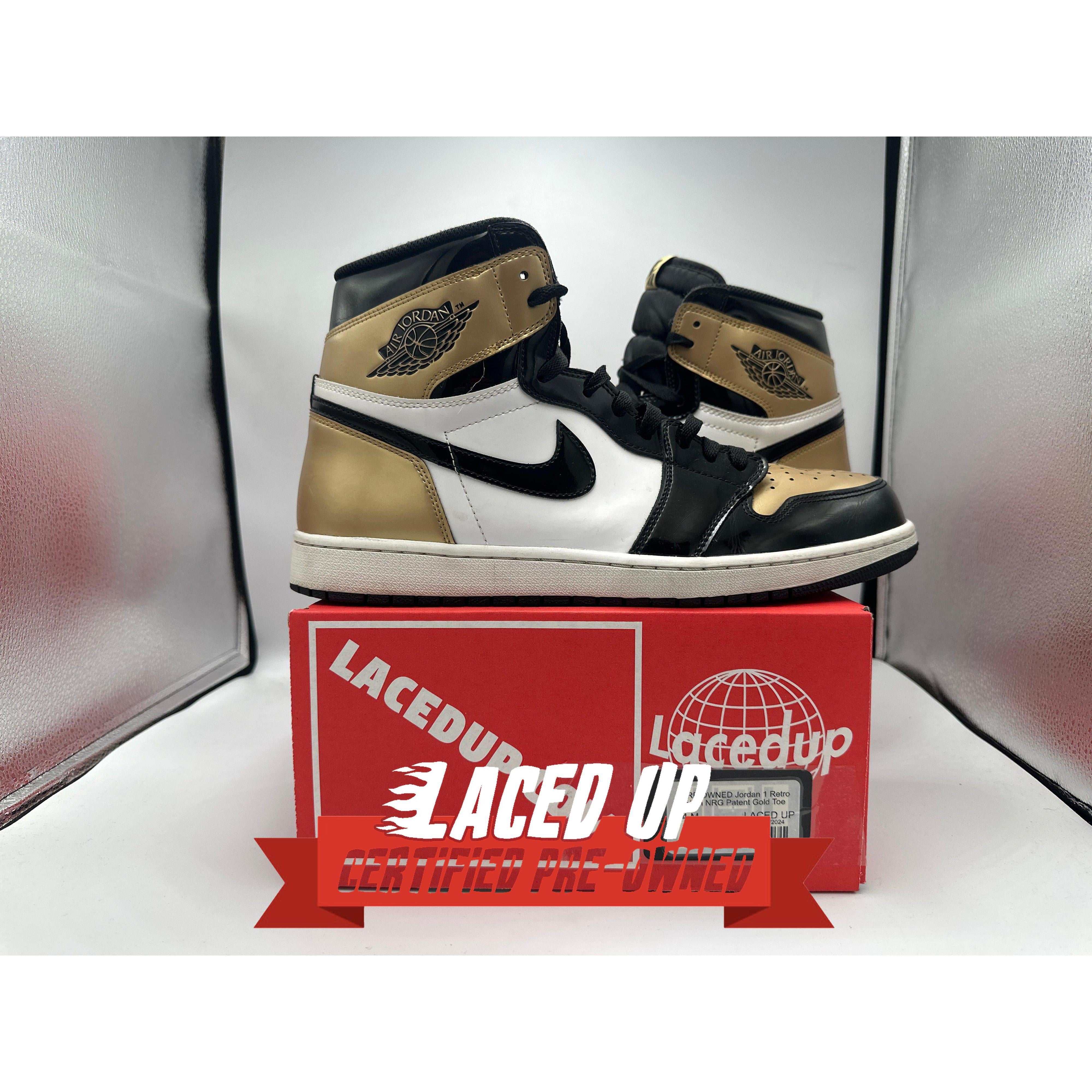 PRE OWNED Jordan 1 Retro High NRG Patent Gold Toe