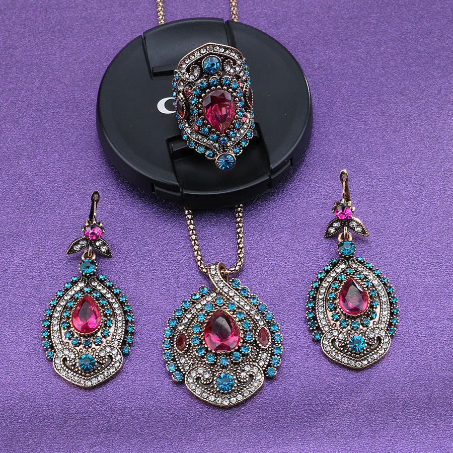 Vintage Bohemian Bridal Crystal Wedding Source Jewelry Set