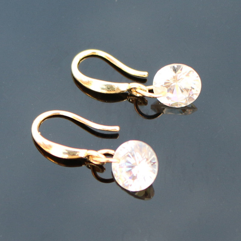 Fashion Round Zircon Diamond Crystal Eardrops Rings