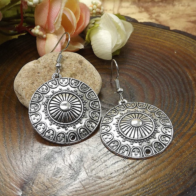 Women's Tibetan Sier Miao Eardrops Classical Ethnic Style Earrings
