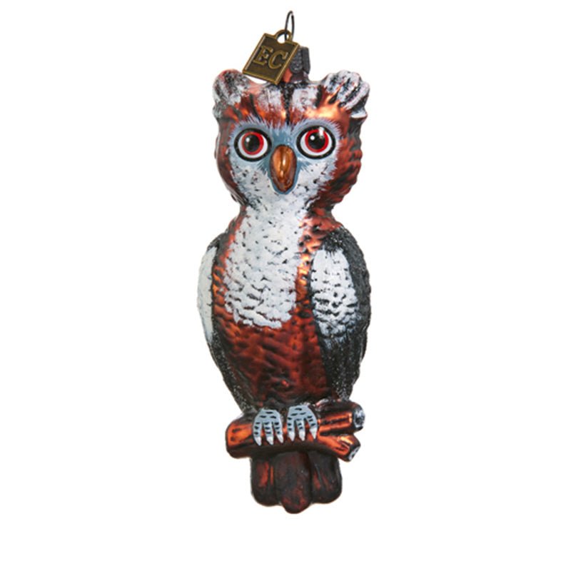 4.75" Give A Hoot Glass Ornament by Eric Cortina by Quirks! at Shirley Shoppe