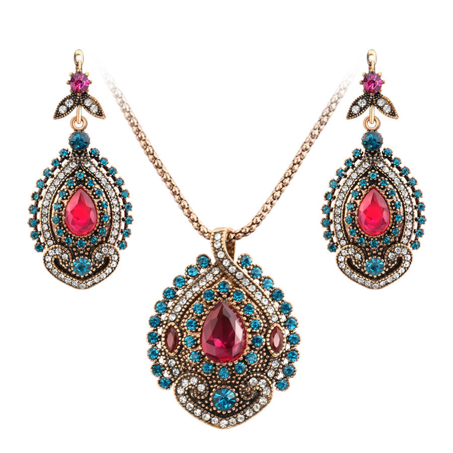 Vintage Bohemian Bridal Crystal Wedding Source Jewelry Set