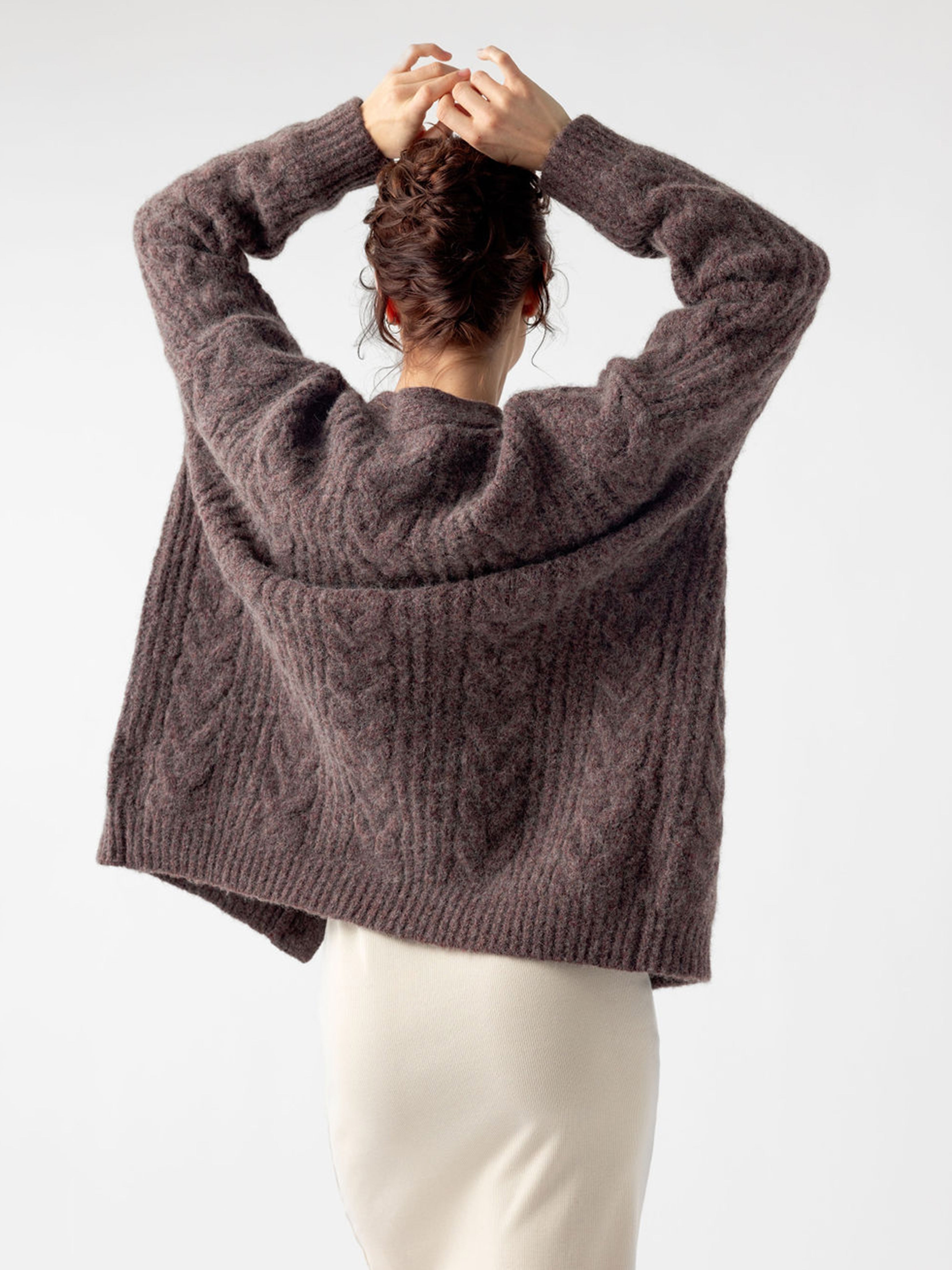Oversized Cable Knit Cardigan - ONLINE EXCLUSIVE