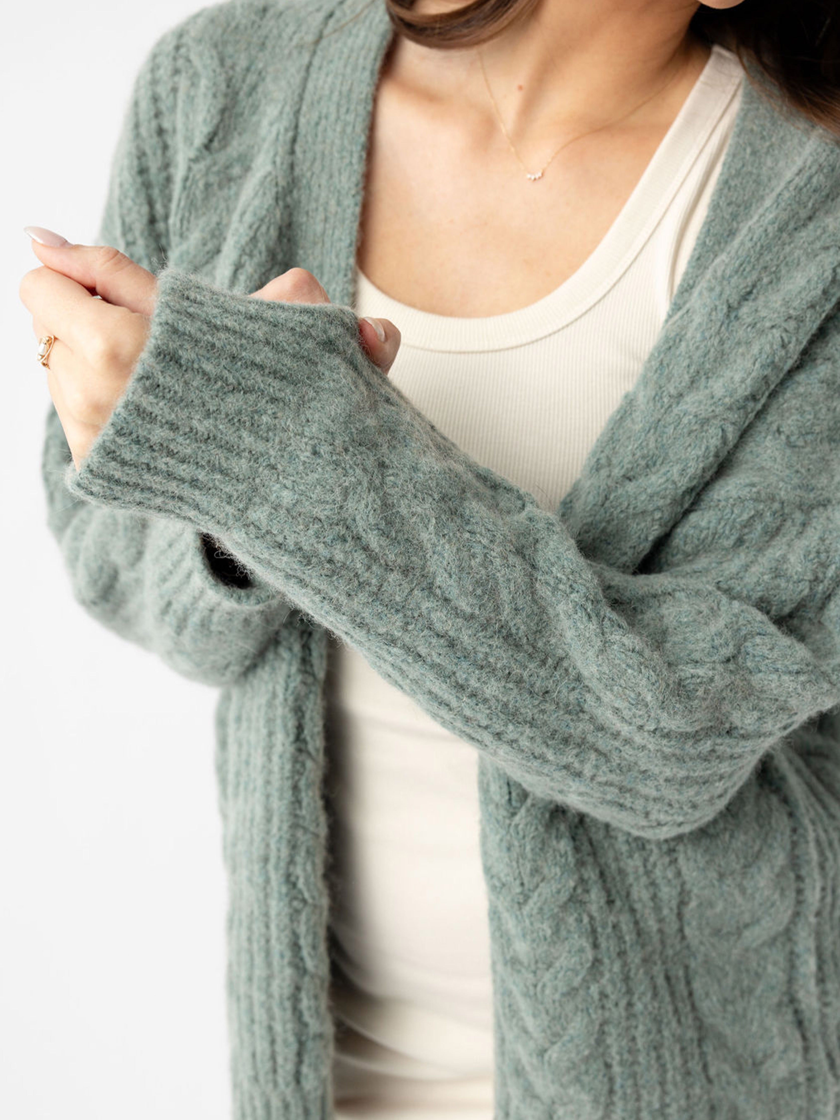 Oversized Cable Knit Cardigan - ONLINE EXCLUSIVE