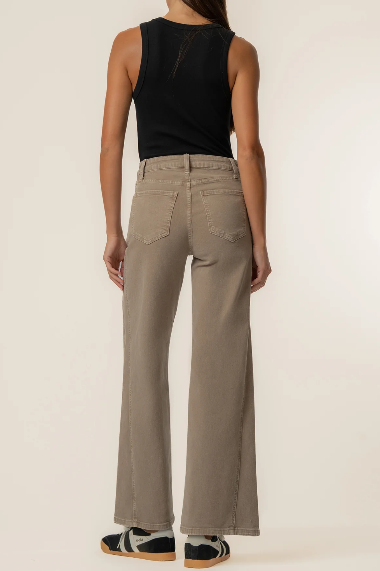 Meg High Rise Wide Leg in Milk Tea
