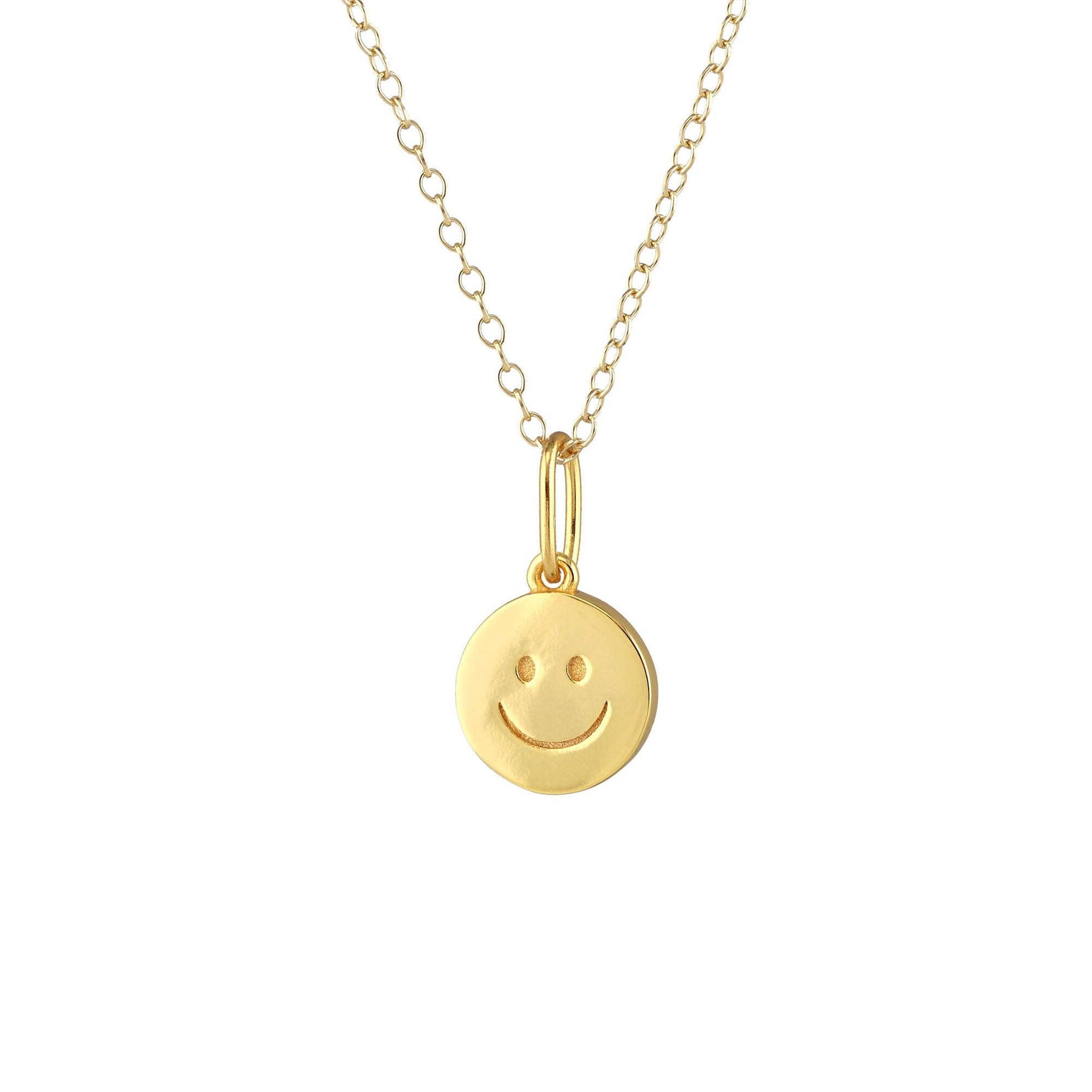 Kris Nations - Happy Charm Necklace 18K Gold Vermeil | Sterling Silver Charm Gold Filled | Sterling Silver Chain 16-18 Inches Nickel Free Ships from CA