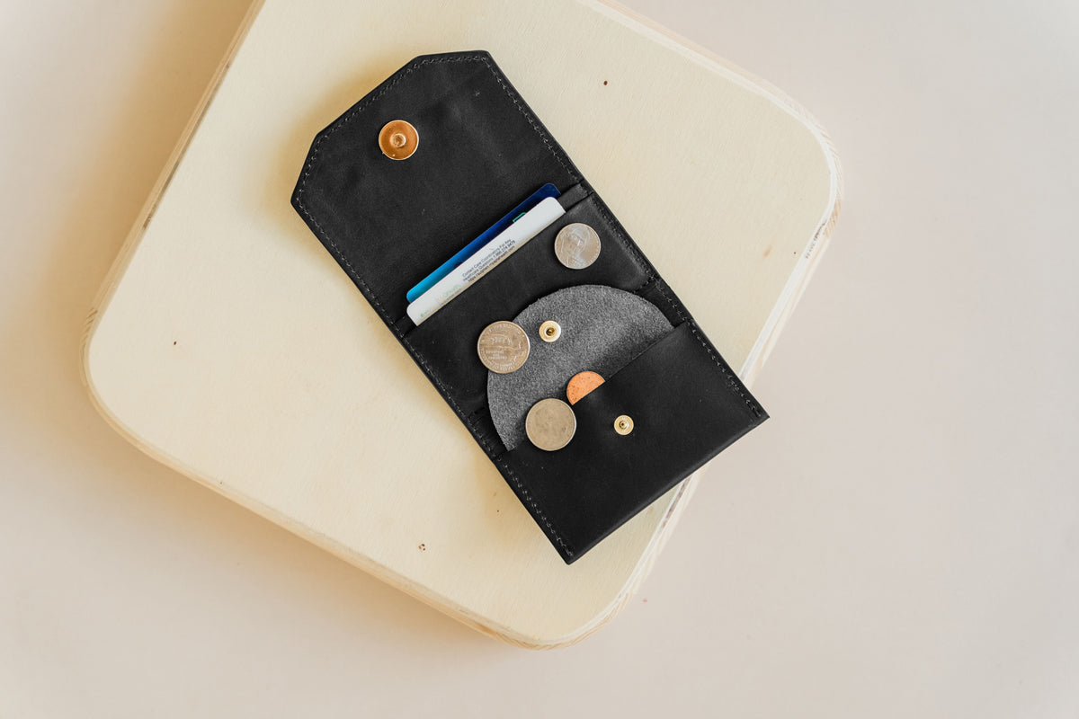 1973 Mini Wallet | Signature Black Leather