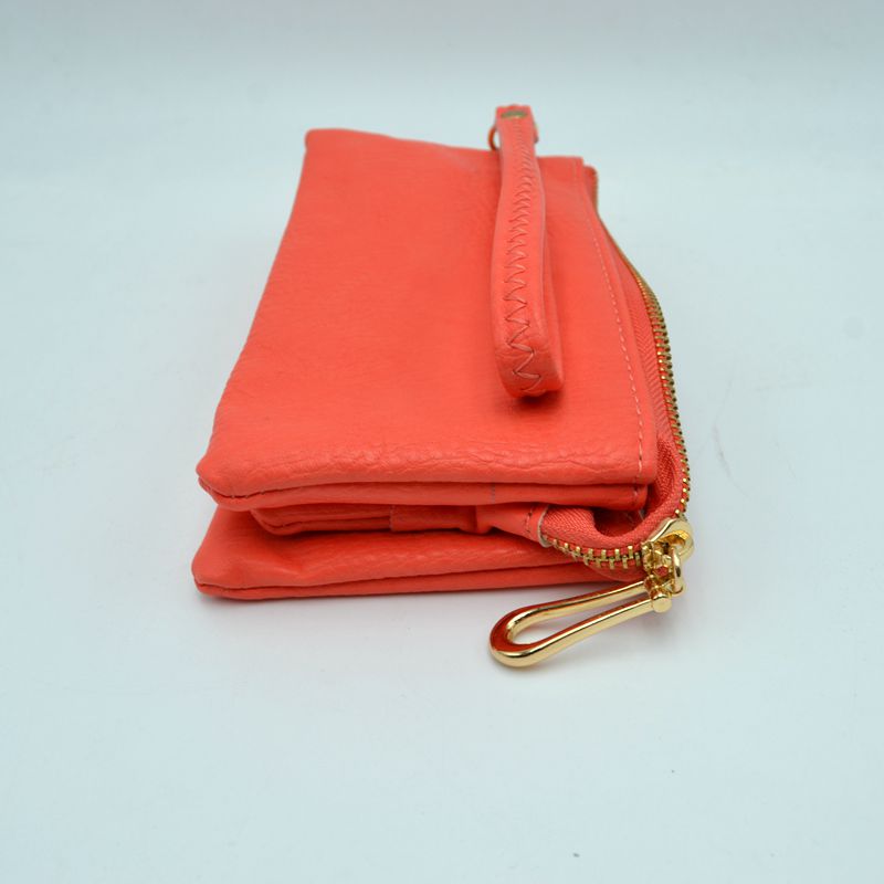 Minimalist Wristlet Clutch Bag with Metallic Zipper