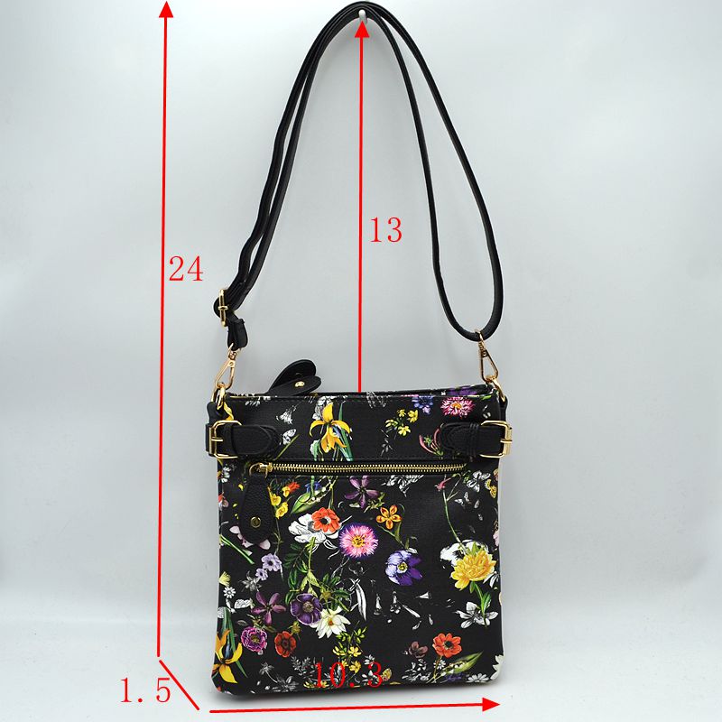Buckle Accent Crossbody Bag with Front Zipper Pocket