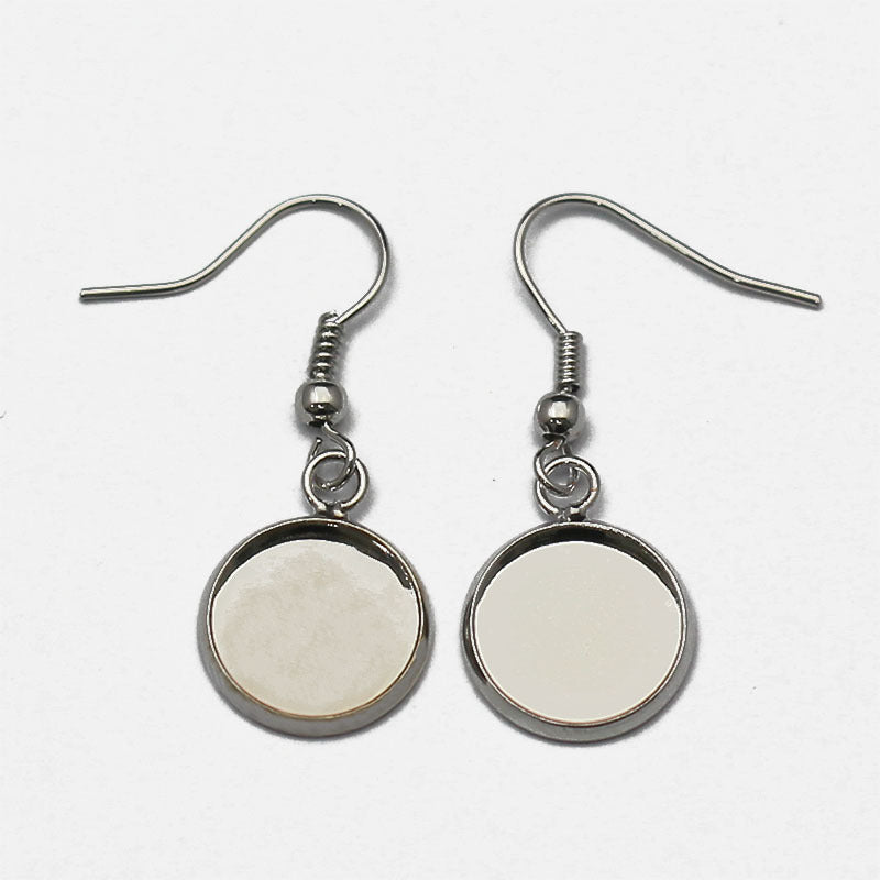 Second Brass French Round Eardrop Frame Earrings