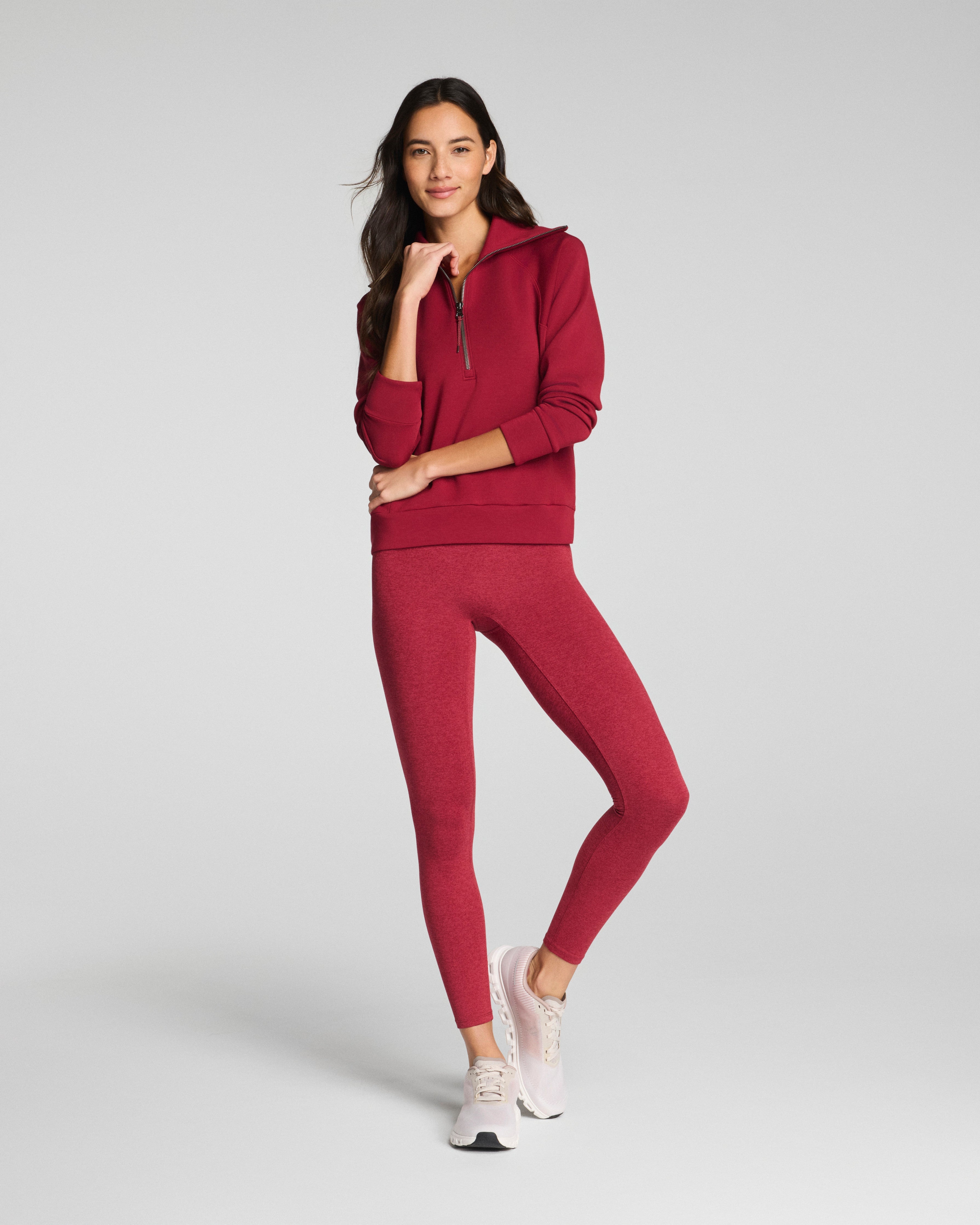 SPANX AirEssentials® Half Zip | Red Merlot