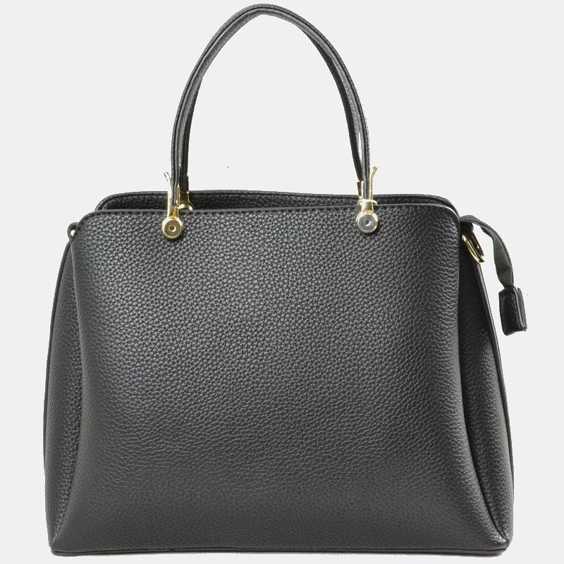Structured Top Handle Handbag with Zipper Closures