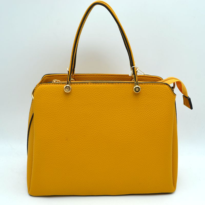 Structured Top Handle Handbag with Zipper Closures
