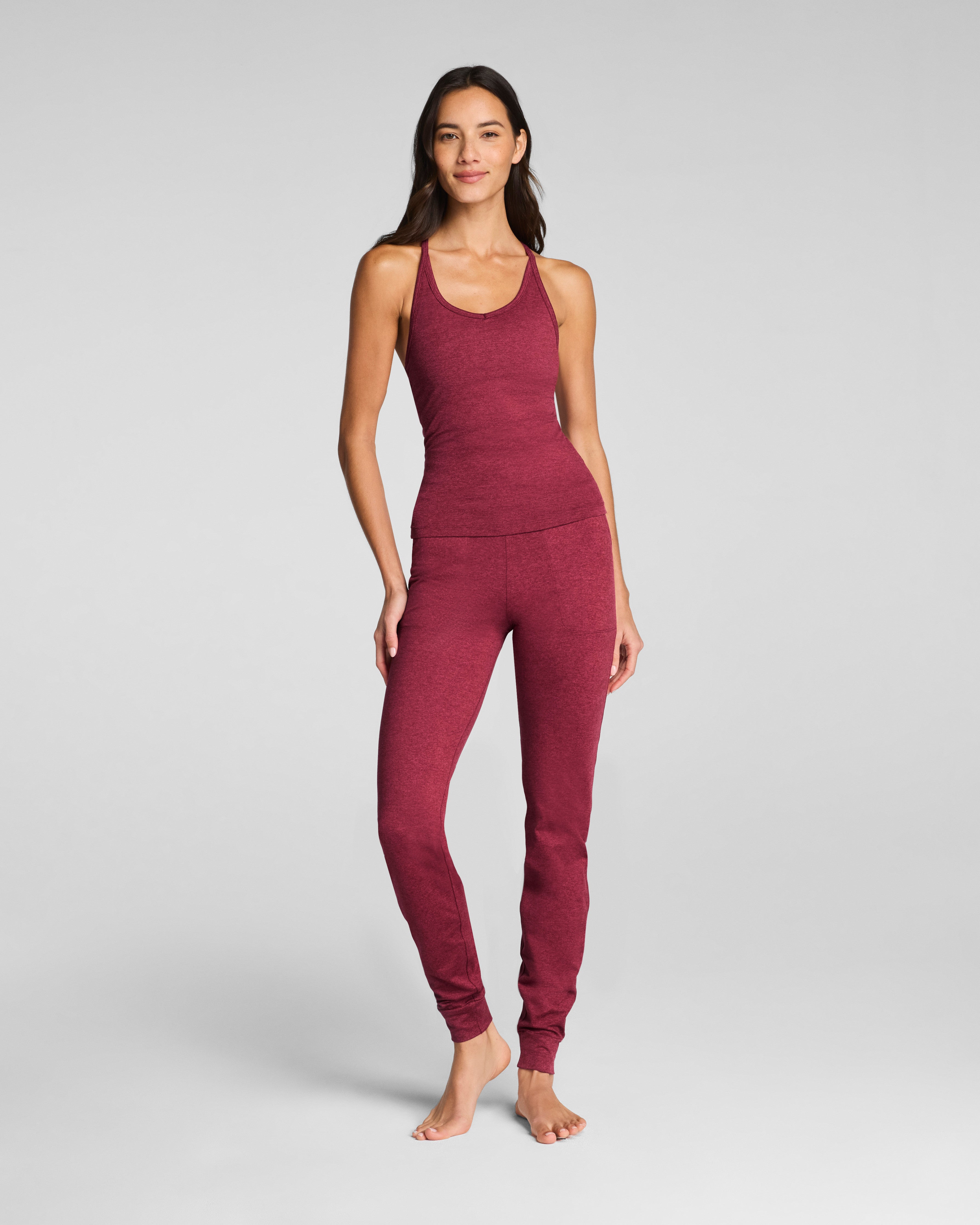 SPANXsupersmooth™ SoftStretch Slim Jogger | Red Merlot Heather