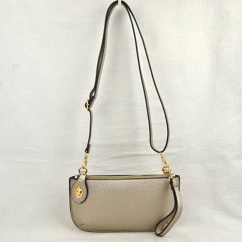Pebbled Crossbody Clutch Bag with Removable Straps