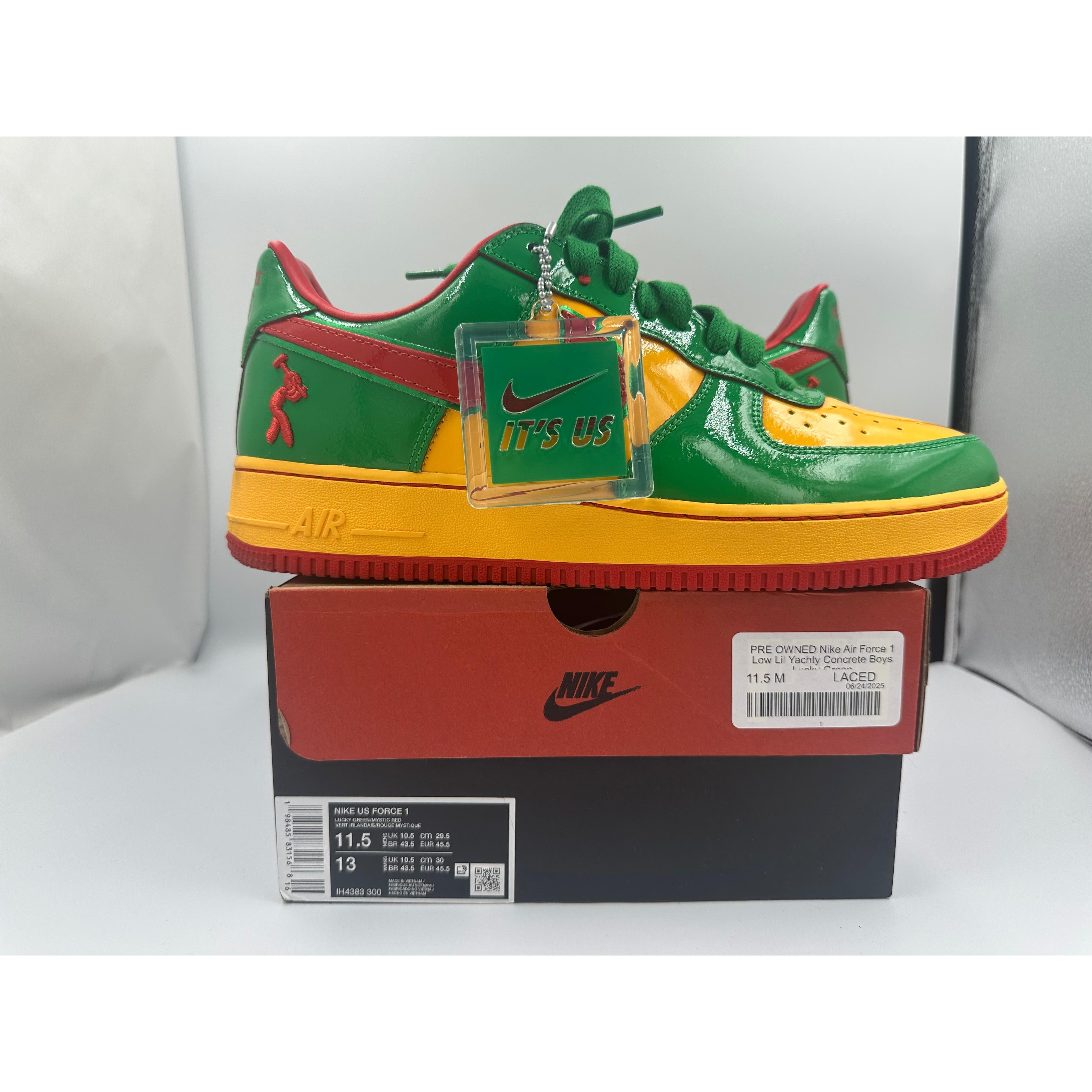 PRE OWNED Nike Air Force 1 Low Lil Yachty Concrete Boys Lucky Green