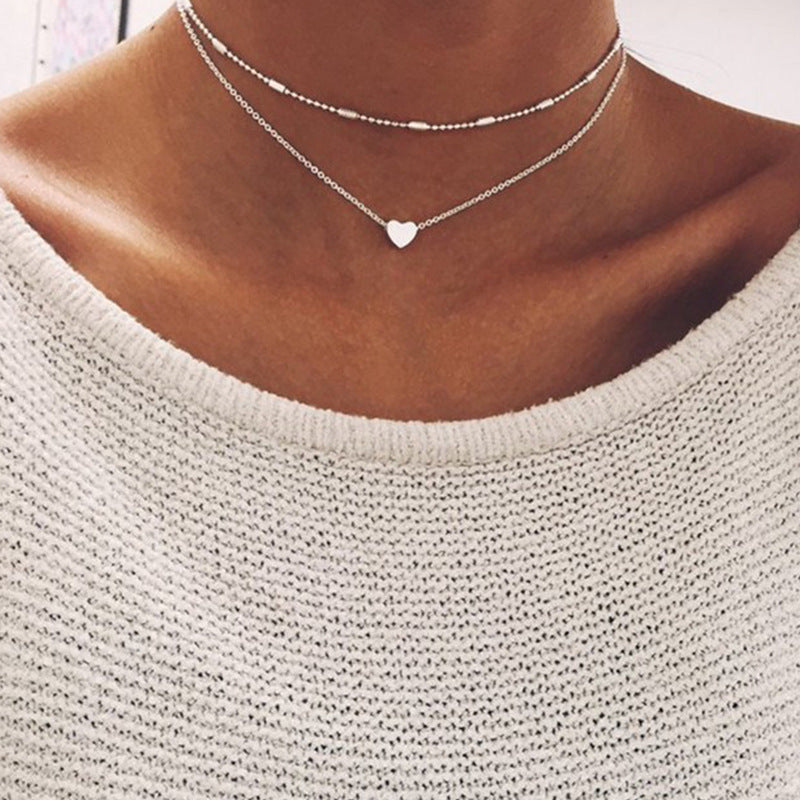 Women's Simple Trendy Street Shot Copper Peach Necklaces