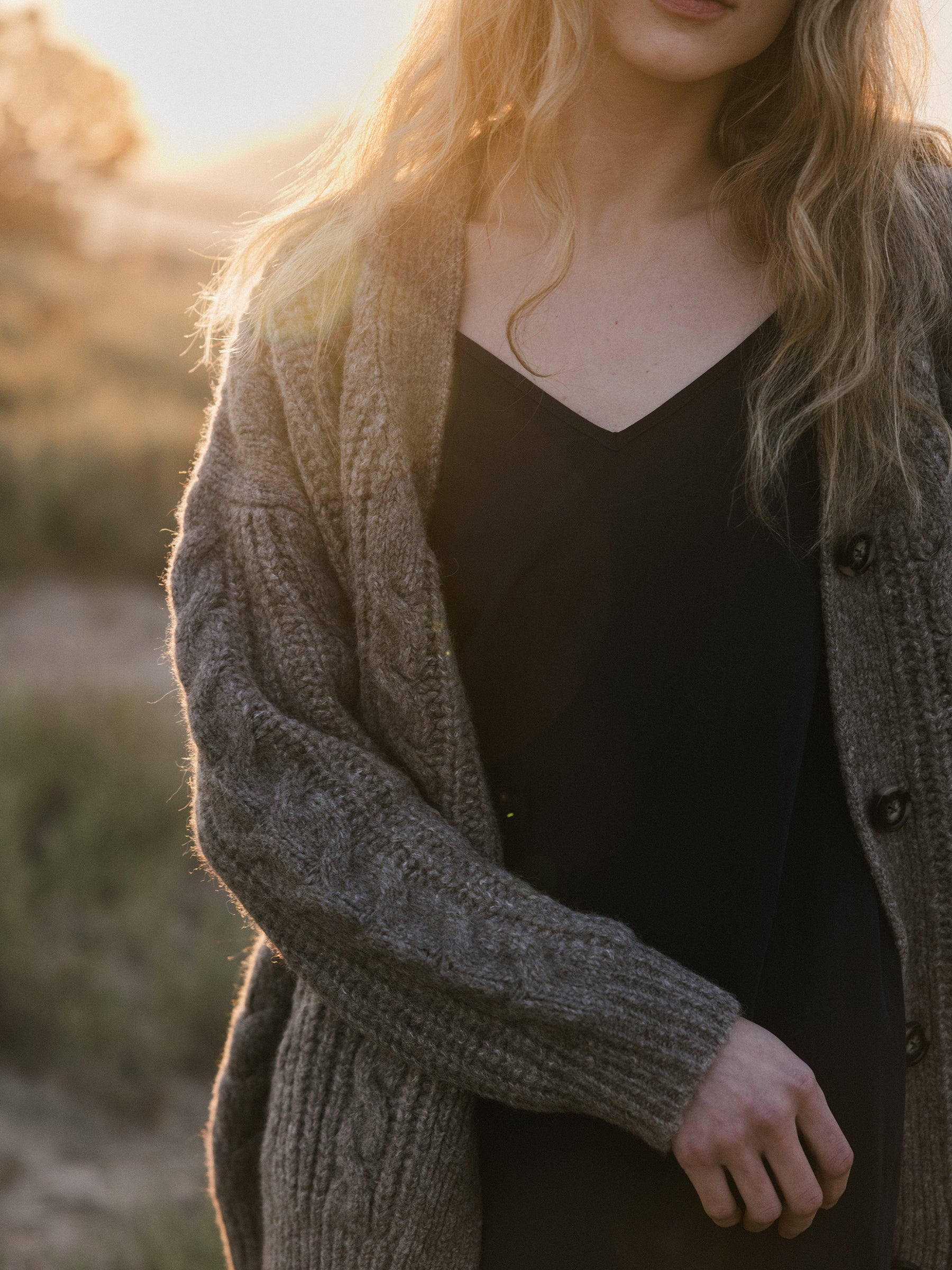 Oversized Cable Knit Cardigan - ONLINE EXCLUSIVE