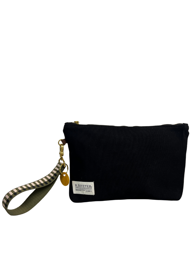 General | Black Canvas + Geo Olive Wristlet Strap