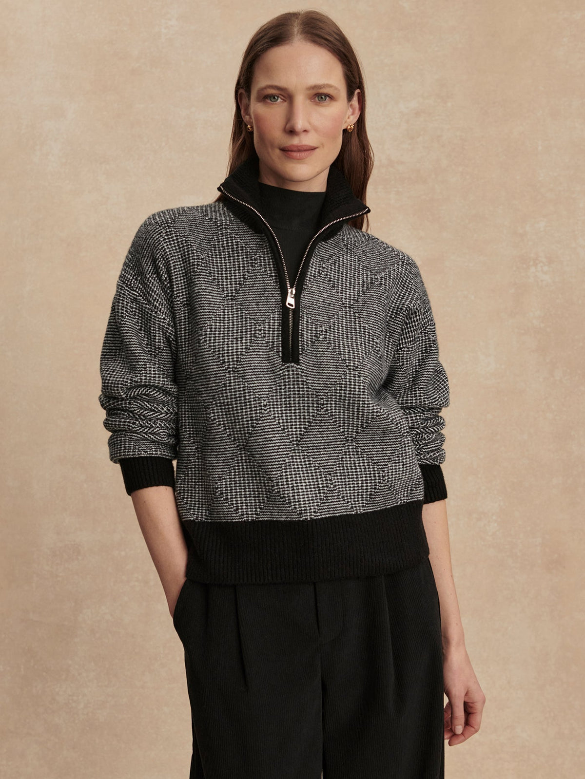 Varley Aldridge Half-Zip Knit in Black