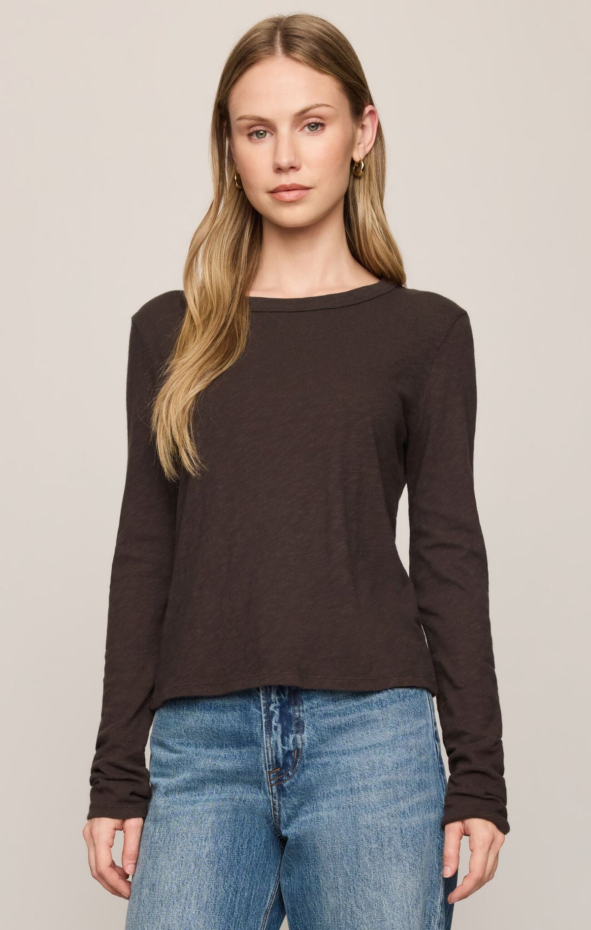 Junie L/S Tee in Cocoa Bean